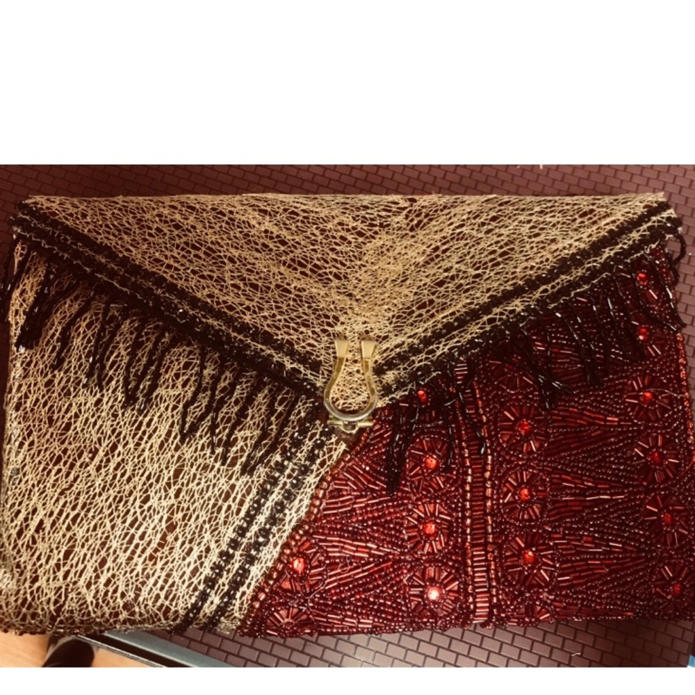 Handmade beaded clutch